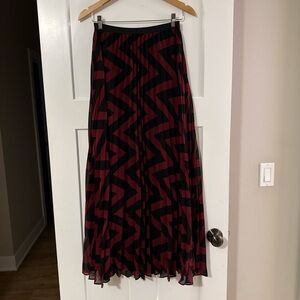 Elegant Black and Red Maxi Skirt